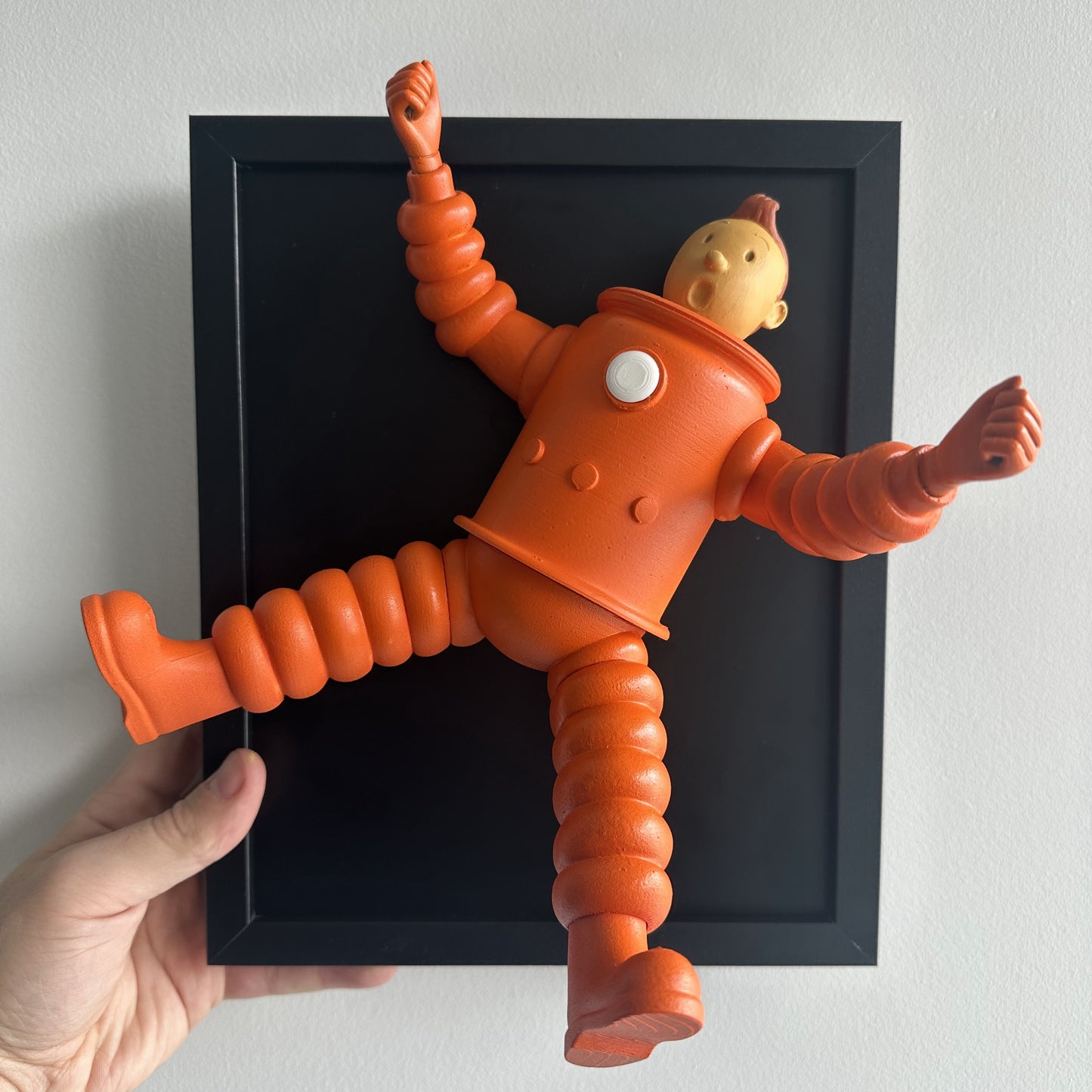 Hergé 3D Printed Wall Sculpture in Frame