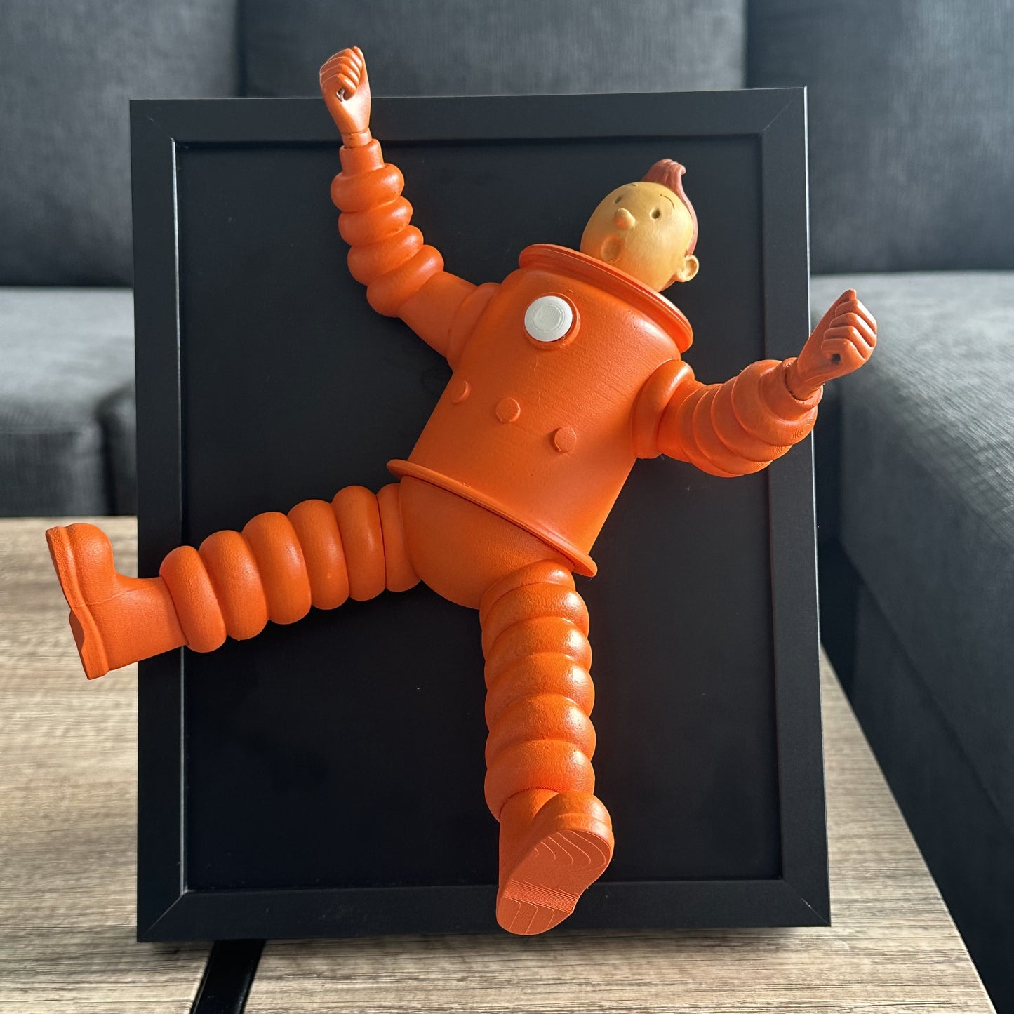 The Adventures of Tintin Canvas Wall & tabletop Art Sculpture | Hergé 3D Printed Wall Sculpture in Frame | Tintin Framed Art