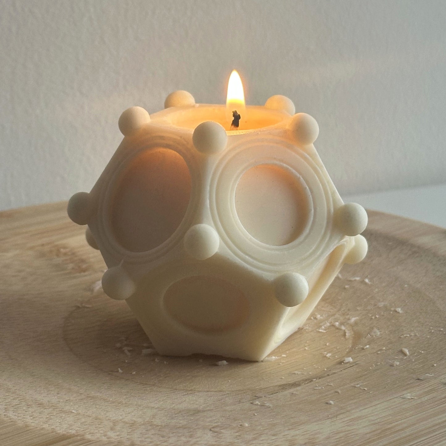 Ancient Roman Dodecahedron Candle – Mysterious Symbol – Handcrafted Scented Soy Wax – Unique Home Decor & Birthday Gift